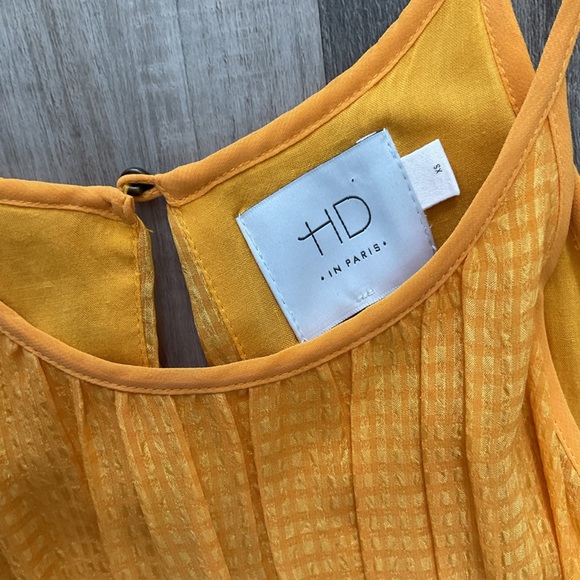 Anthropologie HD In Paris Villanelle Yellow Lace Midi Dress XSmall Sleeveless - Picture 3 of 5